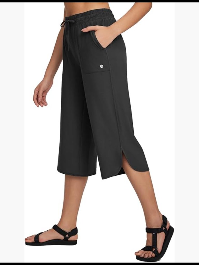 Wide Leg Capri Pants Lightweight Quick Dry Upf50+ Casual Hiking Sweatpants